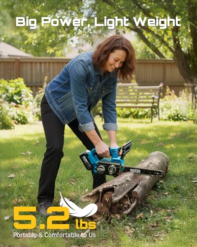 SEESII Electric Chainsaw Cordless 12-inch