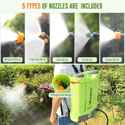VAXMAY Battery Powered Backpack Sprayer 4 Gallon